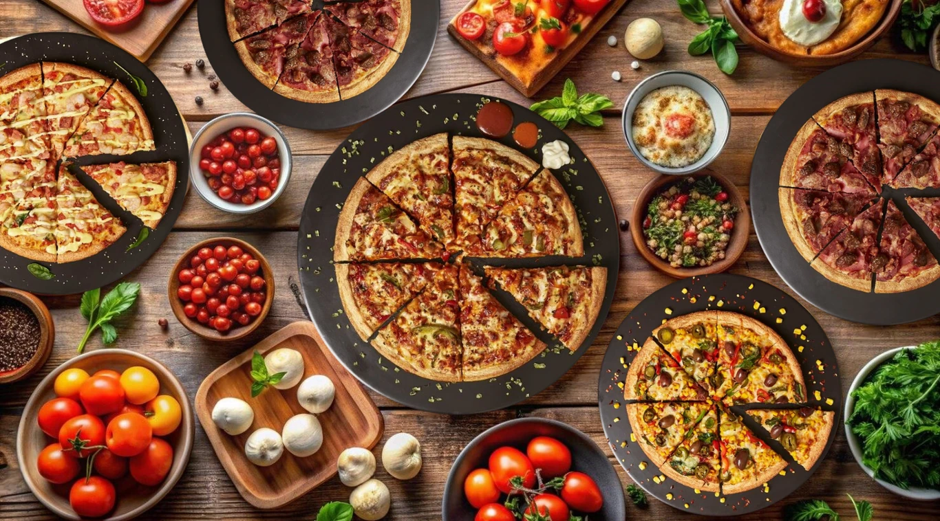 Pizza Club pizzas prepared for sharing